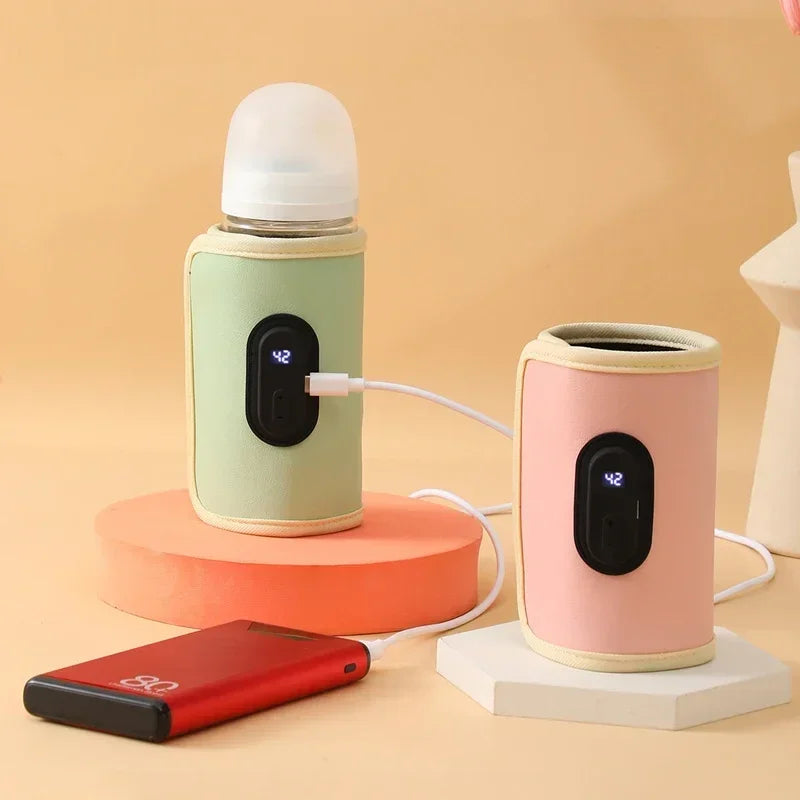 USB Baby Milk Bottle PU Thermal Bag Travel Stroller Insulated Baby Nursing Bottle Heater Newborn Infant Portable Feeding Warmers